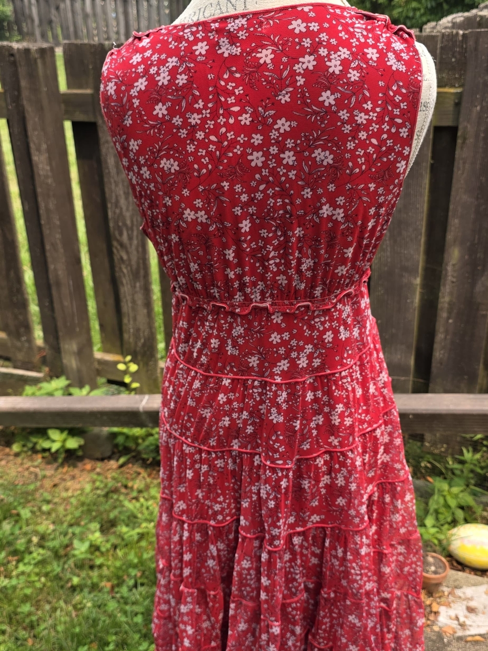 Max Studio Red Floral Wrap Midi Dress - Picture 6 of 6